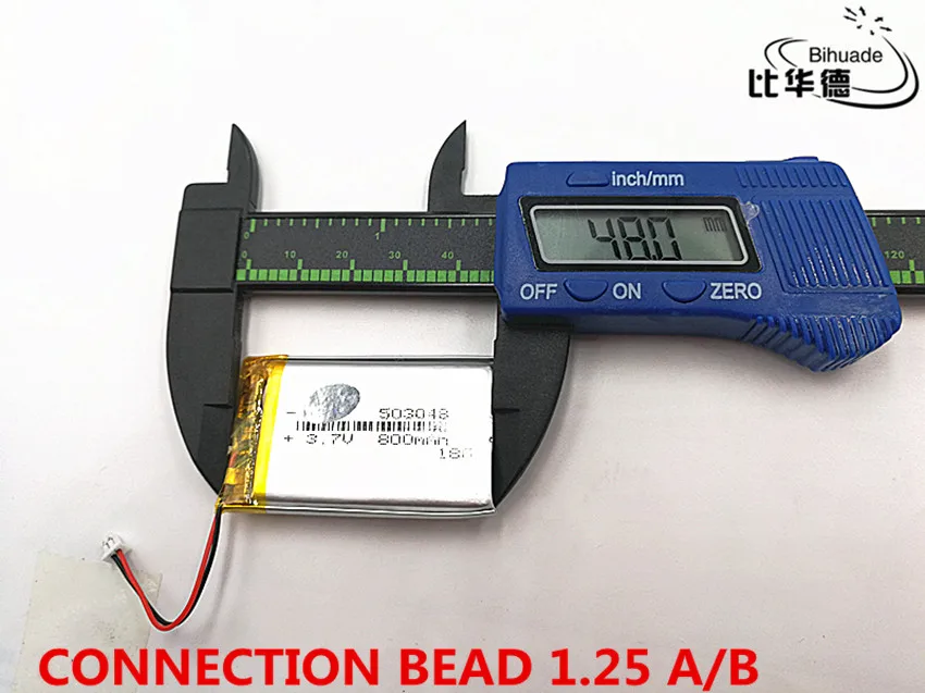 5 шт./лот Соединительная бусинка 1,25 A/B 3,7 V 800 mAH 503048 полимерная литий-ионный/литий-ионный Перезаряжаемые аккумулятор для DVR, gps, mp3, mp4