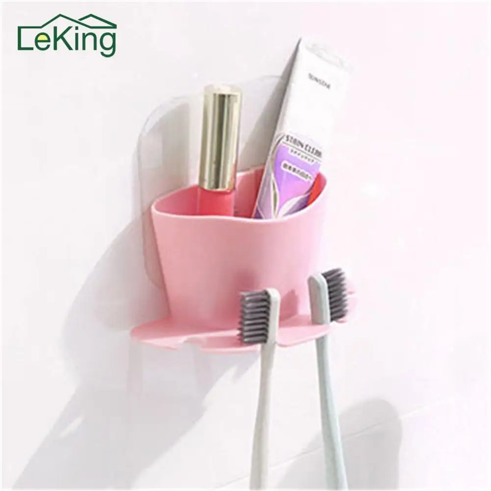 

Bathroom Traceless Powerful Toothbrush Rack Hooks Suction Cup Storage Rack Shelf For Bathroom Decoration