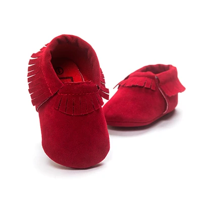 Детские мокасины с бантиком-бабочкой и кисточками; Качественная обувь для малышей; обувь для новорожденных; домашние ботинки для маленьких девочек - Цвет: red