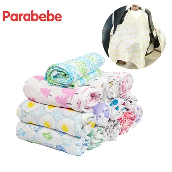 

110*80CM Stroller car seat cover cotton Muslin gauze baby stroller sun shield baby safety seat windshield dust