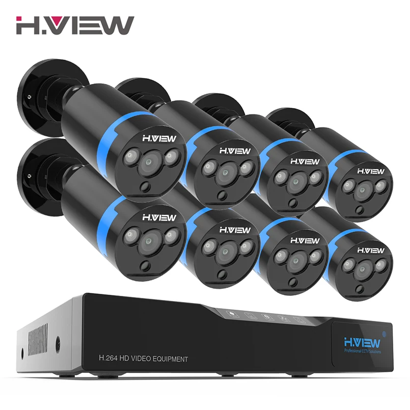 Meilleur H. vue 16CH Surveillance Système 8 1080 p Sécurité Extérieure Caméra 16CH CCTV DVR Kit Vidéo Surveillance iPhone Android Vue À Distance