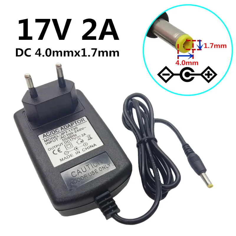 

Power Adapter AC 220V to DC 17V 2A 2000mA EU US UK AU Plug Converter Transformer 4.0mm*1.7mm 17V Power Supply AC/DC Adapter