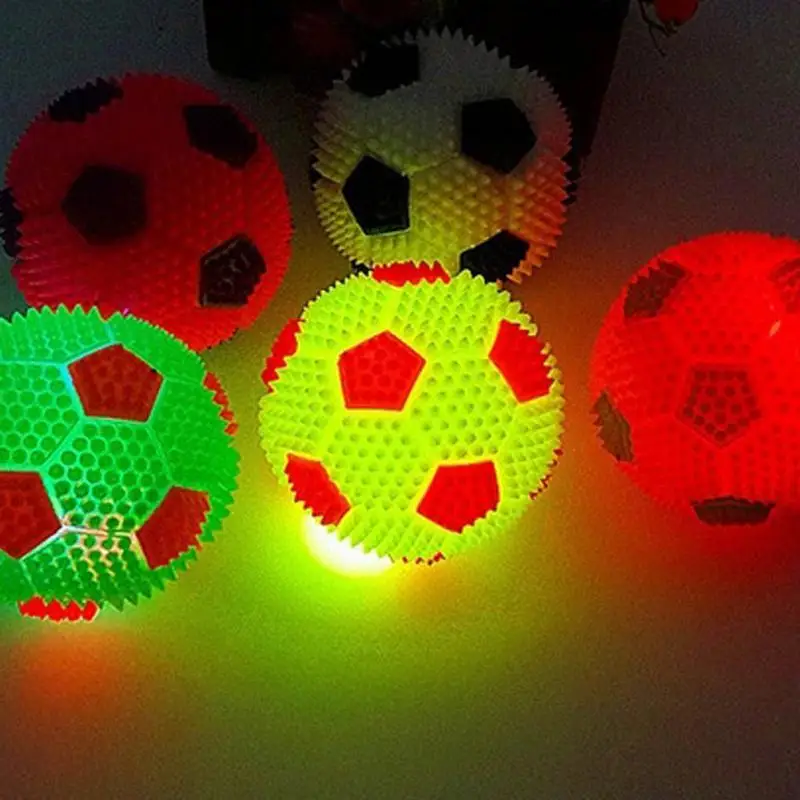 

Flashing Light Up Colorful Toy Ball Novelty Sensory Dog Ball Squeak Toys Silicone Squeak Toys Sound random Color