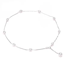 2016 Moda Collar de Perlas de Joyería de Plata Esterlina 925 Joyería de Perlas de Agua Dulce Naturales Collar de Gargantillas Regalo Babysbreath