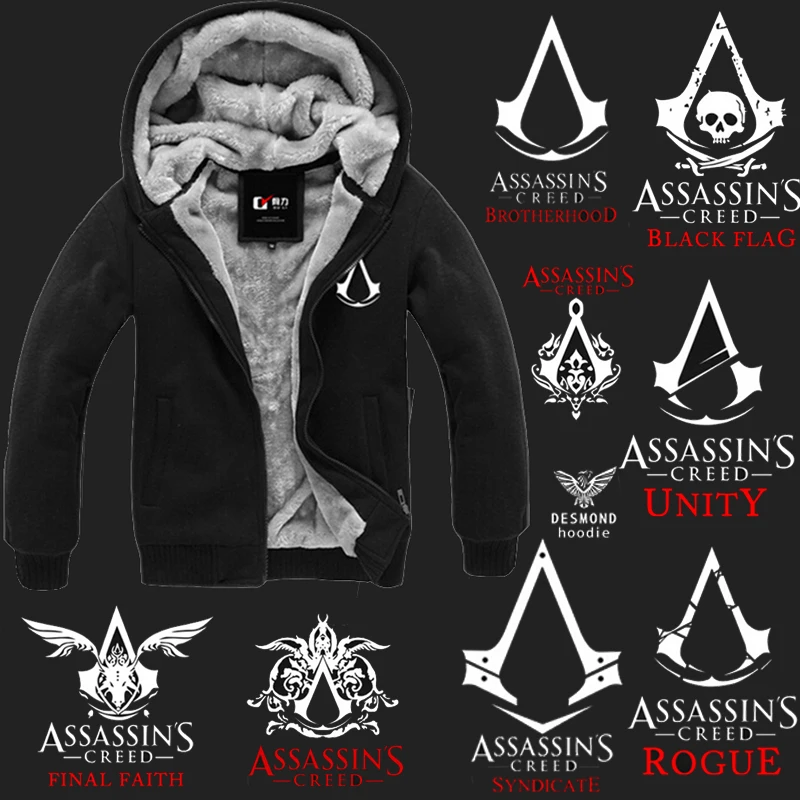 assasin s creed winter fleece lined hoodie black assassins creed store assasin s creed winter fleece lined hoodie black assassins creed store