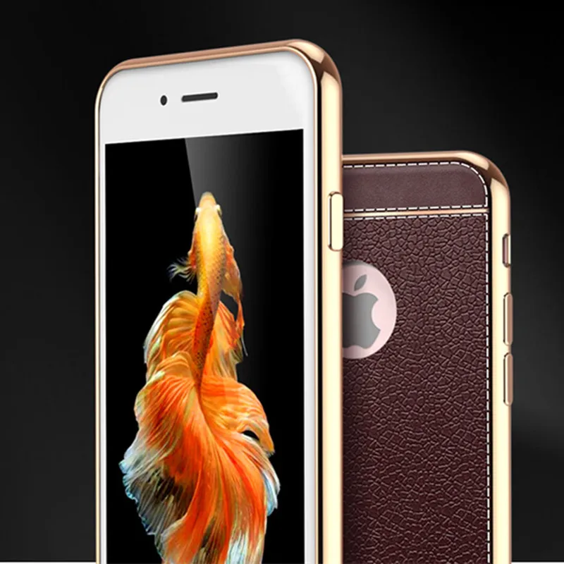 Роскошный чехол с зернистой текстурой личи из ТПУ и силикона для iphone 7 6 6s plus 5|mobile