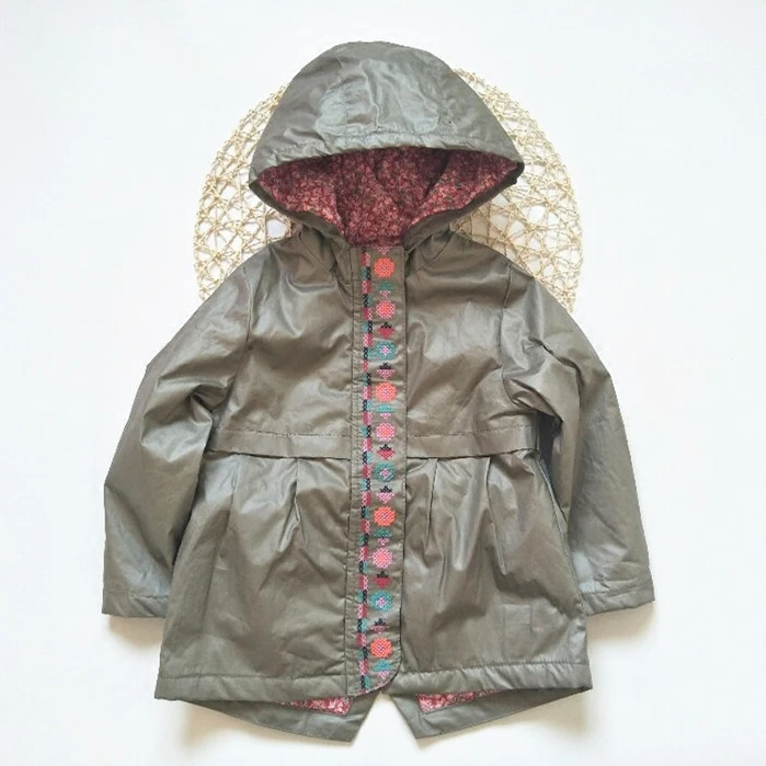 Детская осенне-весенняя куртка на подкладке с цветочным рисунком для девочек от 2 до 12 А