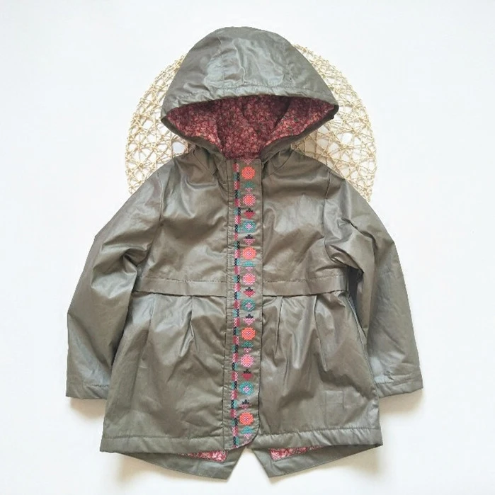 Children/kids/girls Autumn/spring Think Padding Jacket W Floral Lining
