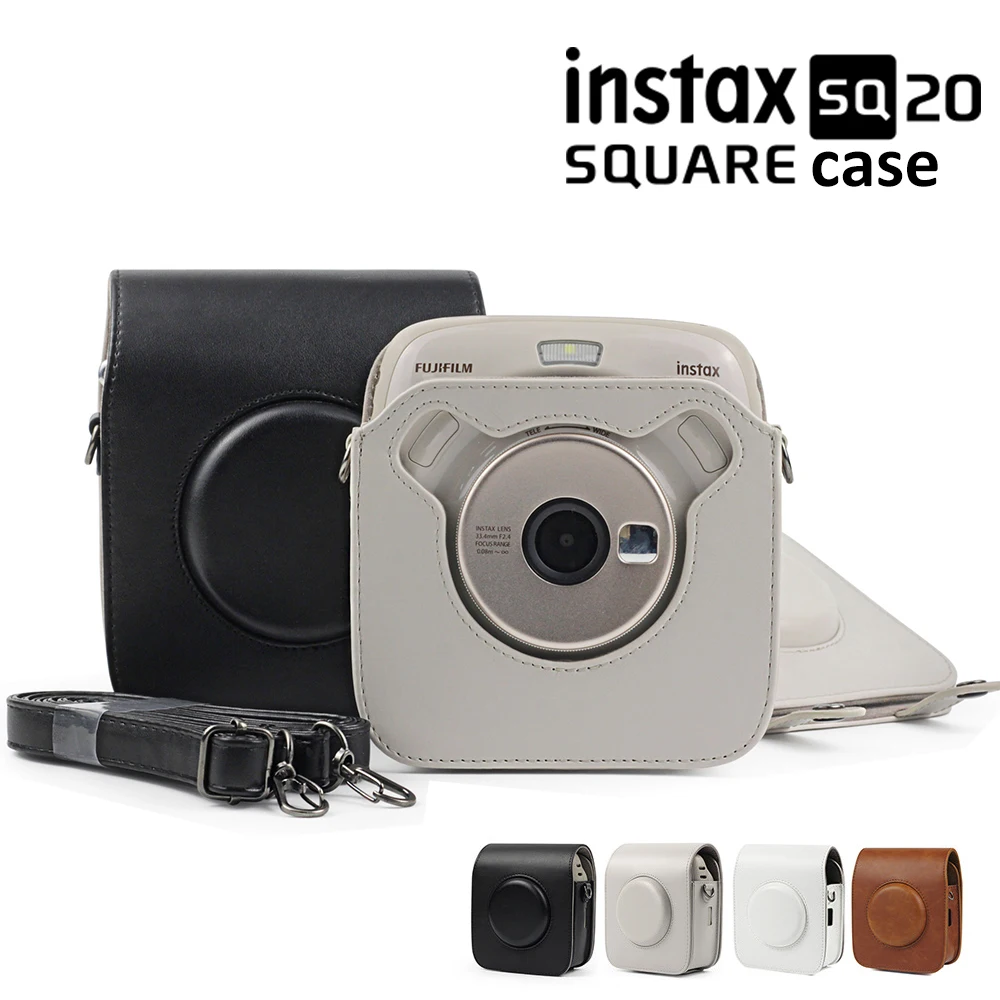 

For Fujifilm Instax SQUARE SQ10 SQ20 Instant Film Photo Camera Black/Beige/Brown PU Leather Carry Bag Case with Shoulder Strap