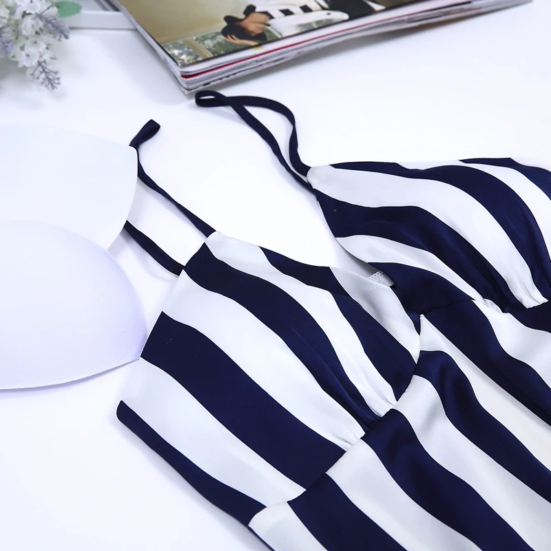 New Style Women Pajama Sets 3 pieces Stripes Camisole with Full Length Pants Long Sleep Shirt Pyjamas Femme Sleepwear sp0091