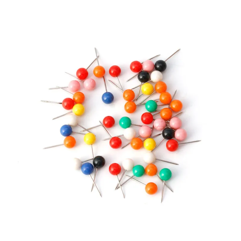 

50Pcs/bag Round Pearl Head Pins Fishing Line Brooches Multicolor Fishing Tackle