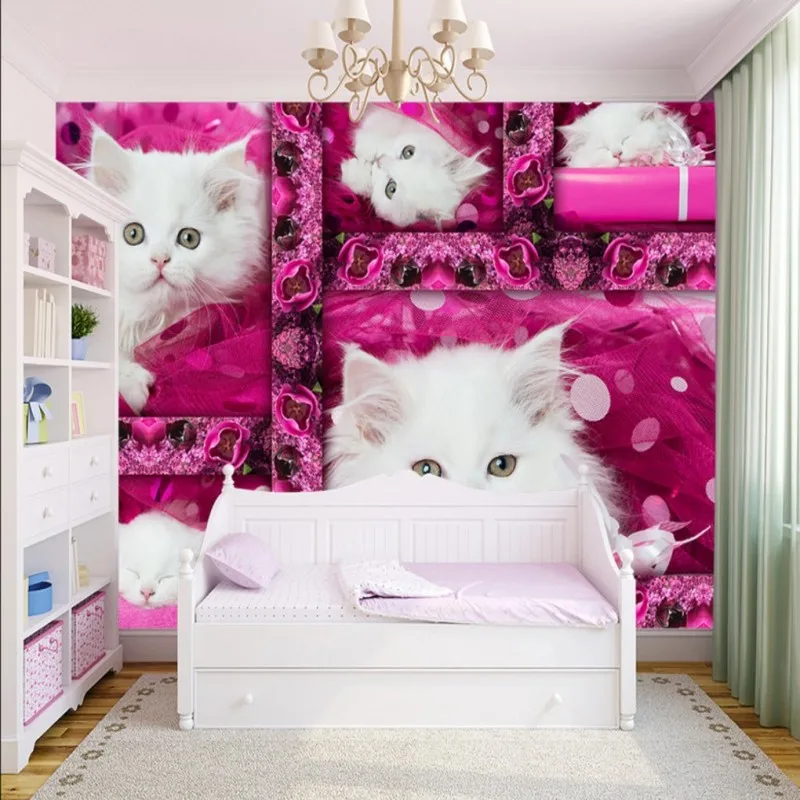 Пользовательские фото обои милый котенок boudoir ТВ фон настенная игрушка магазин