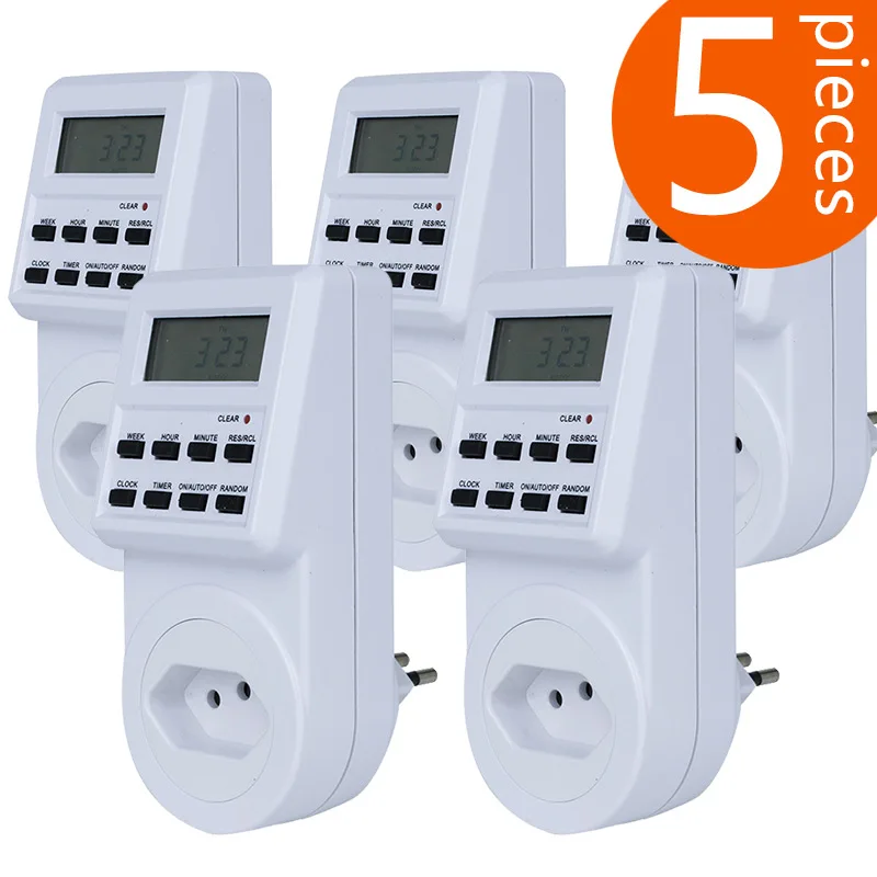 

5Pieces The Brazil standard 2018 new hot-selling intelligent time power socket timer switch