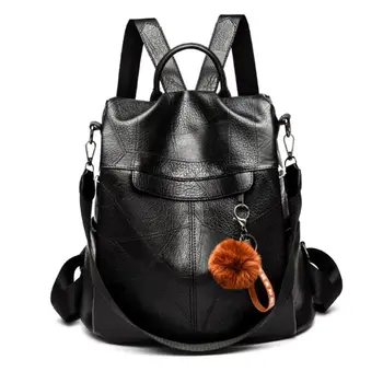 

Women Anti Theft Backpack Travel PU Leather bag Rucksack Shoulder School Bag Shoulder Crossbody for Teenage Girls