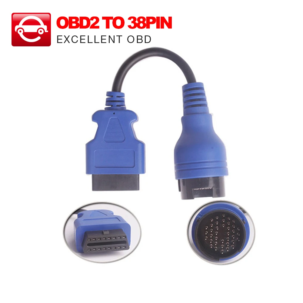Prix pour Bleu PS2 camion 38pin câble OBD1 à obd2 16pin plomb de diagnostic interface pour Iveco 38 broches OBDII extension cordon plomb Livraison Gratuite Prix pour Bleu PS2 camion 38pin câble OBD1 à obd2 16pin plomb de diagnostic interface pour Iveco 38 broches OBDII extension cordon plomb Livraison Gratuite
