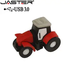 JASTER горячая распродажа высокое Скорость флеш-накопитель USB 3,0 4 Гб 16 32 64 творческий мультфильм новый трактор USB реального ёмкость memory stick