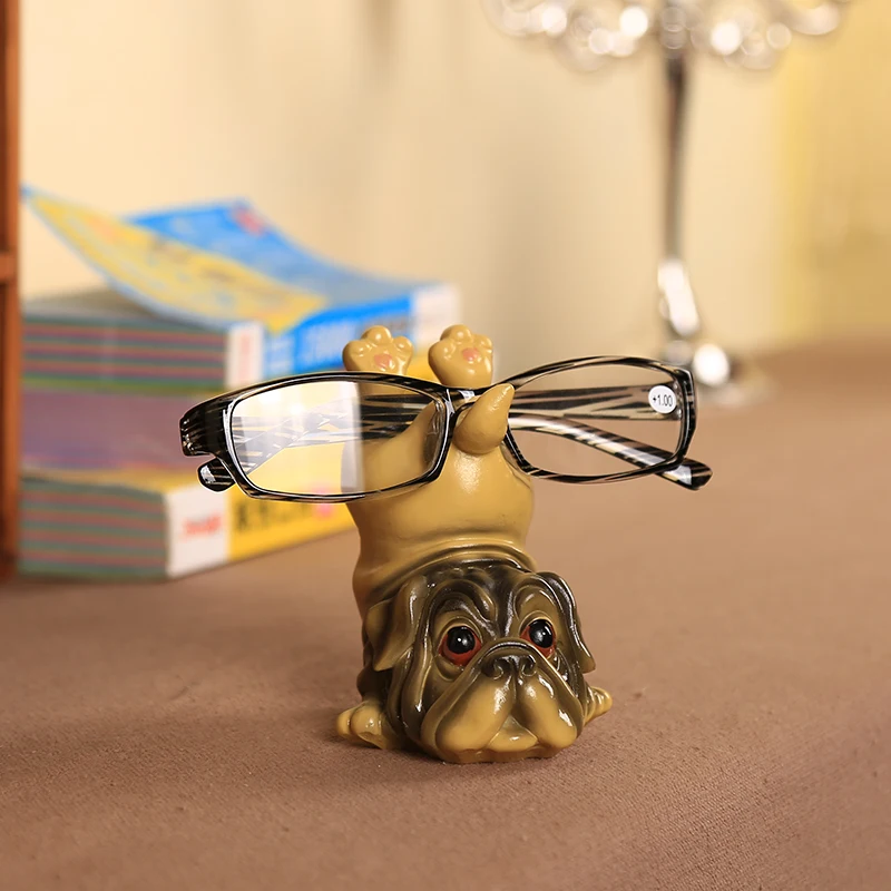 Cute Dog Animal Glasses Stand Resin Crafts Lovely Eyeglasses Sunglasses Stand Holder Rack Animal