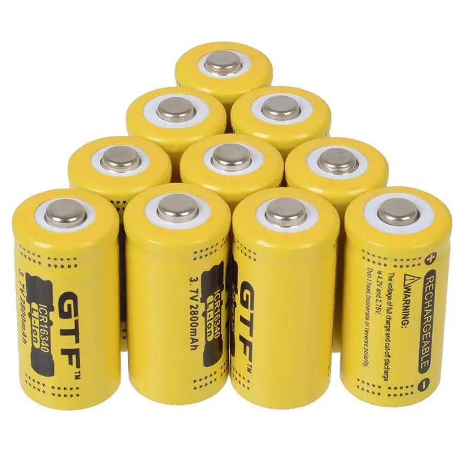 GTF 16340 литий ионная аккумуляторная батарея 3 7 V 2800mAh фонарик литиевая Прямая