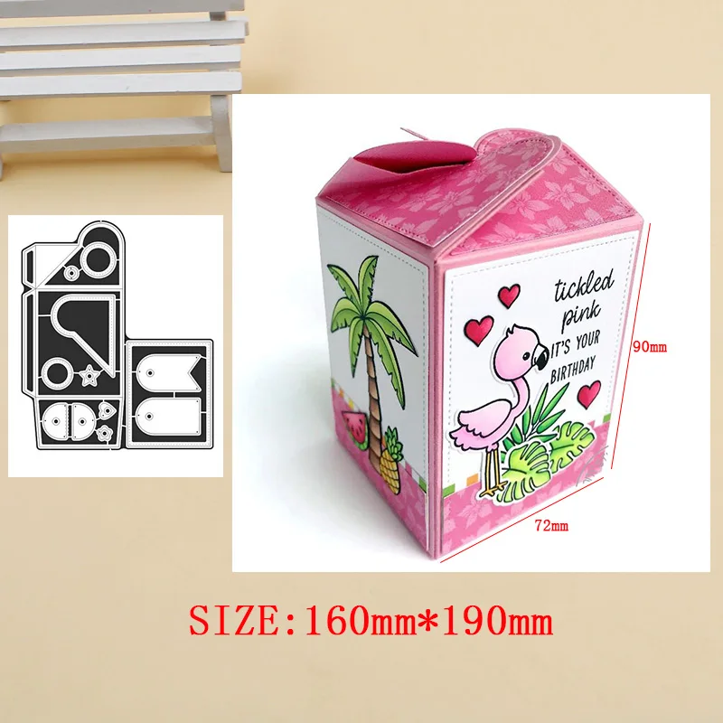 

3D Rectangular Gift Box set Metal Cutting Dies New 2019 Paper Card Album Dies Scrapbooking DIY Making Embossing Stencils