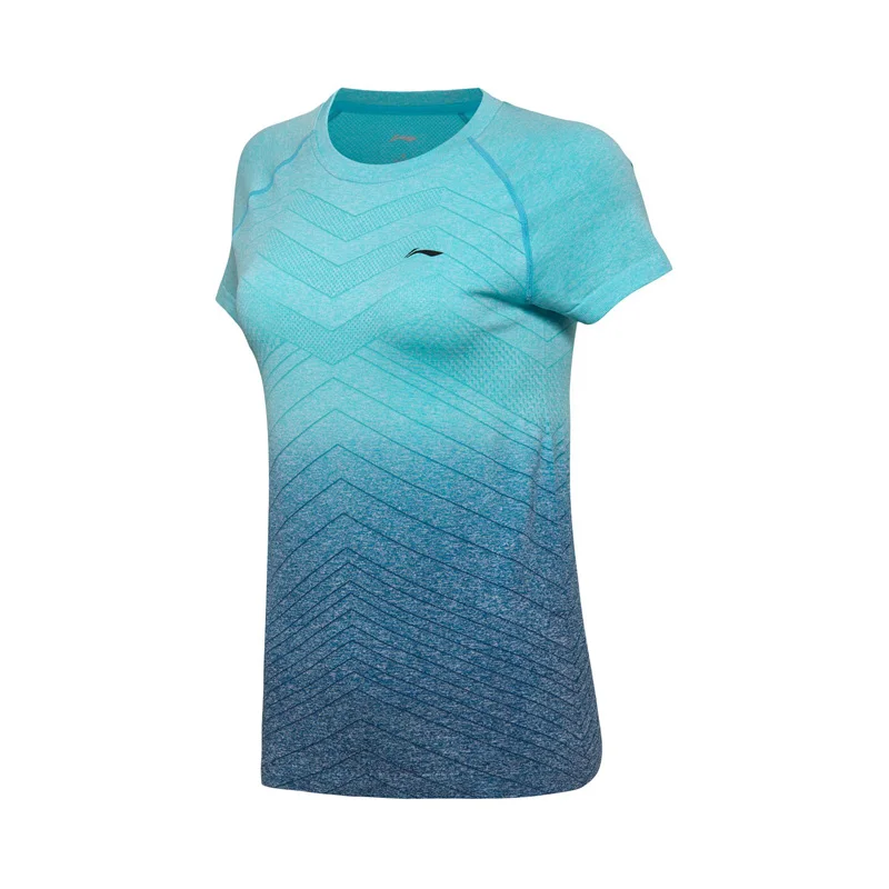 Li-Ning, женские футболки для бадминтона из моно пряжи, дышащие, для фитнеса, для соревнований, топ, Удобная подкладка, Спортивная футболка, AAYN048 WTS1362 - Цвет: AAYN048 1