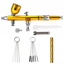 0,2 мм/0,3 насадки Аэрограф 7cc чашка с 11 шт набор чистящие принадлежности пистолета-распылителя украшения торта кисточки для маникюра воздушная щетка