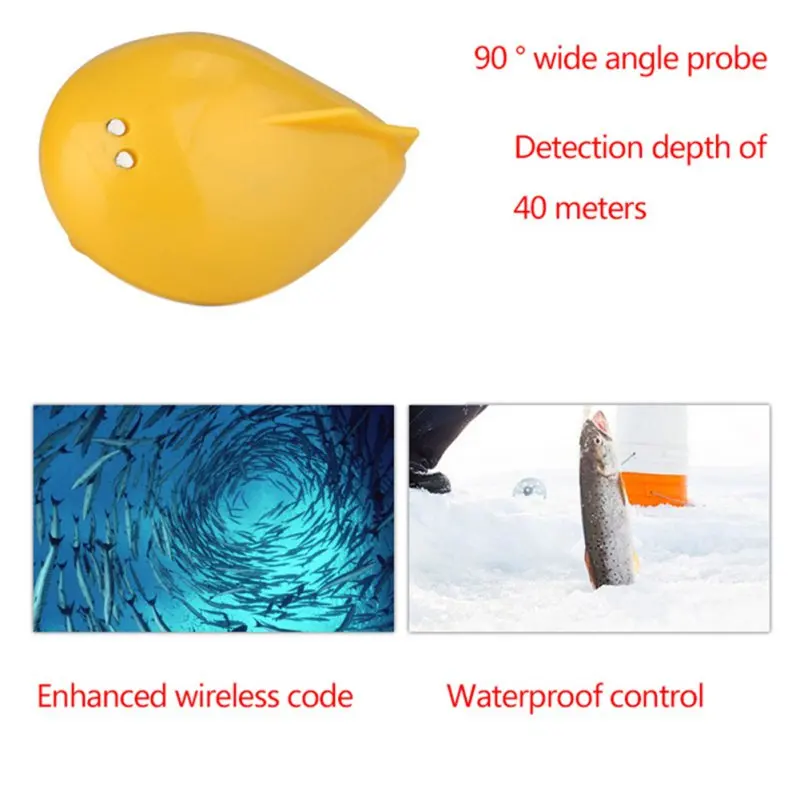 محظوظ ffw1108-1 اللاسلكية السمك مكتشف السونار fishfinder 40 متر مدى عمق المحيط بحيرة البحر معدات الصيد lcd السمك الباحث