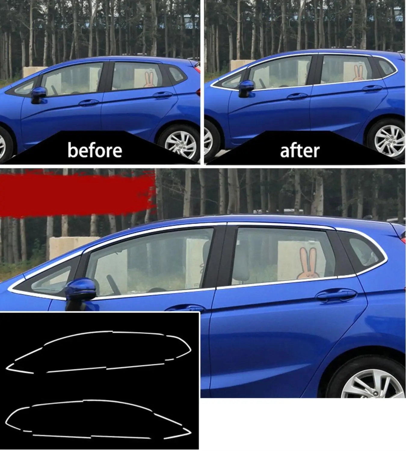 Наружная крышка для подоконника из нержавеющей стали отделка honda fit jazz 2008 2009 2010 2011