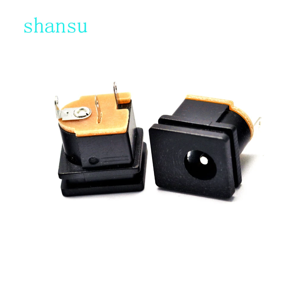

Free shipping 10pcs DC power socket DC-015 5.5*2.1mm Square panel installation DC015 Display socket 5.5x2.1mm 3 feet