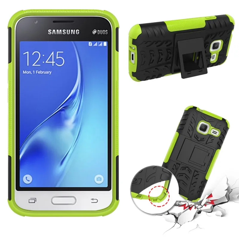 Для Samsung Galaxy J1 мини J105 J105H J105F шин жесткие двойной Слои Гибридный Жесткий Стенд Броня Обязанность чехол для samsung J1 NXT Duos