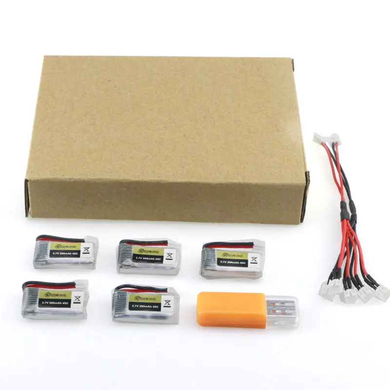 5 шт. E010 E010C E011 E011C E013 3 7 В 260 мАч 45C аккумуляторная батарея USB зарядное устройство