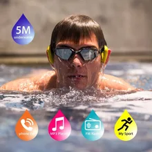 Tayogo IPX8 Bluetooth Bone conduction Headphone with Pedometer FM radio Underwater 100% waterproof MP3 Music Player for Swimming