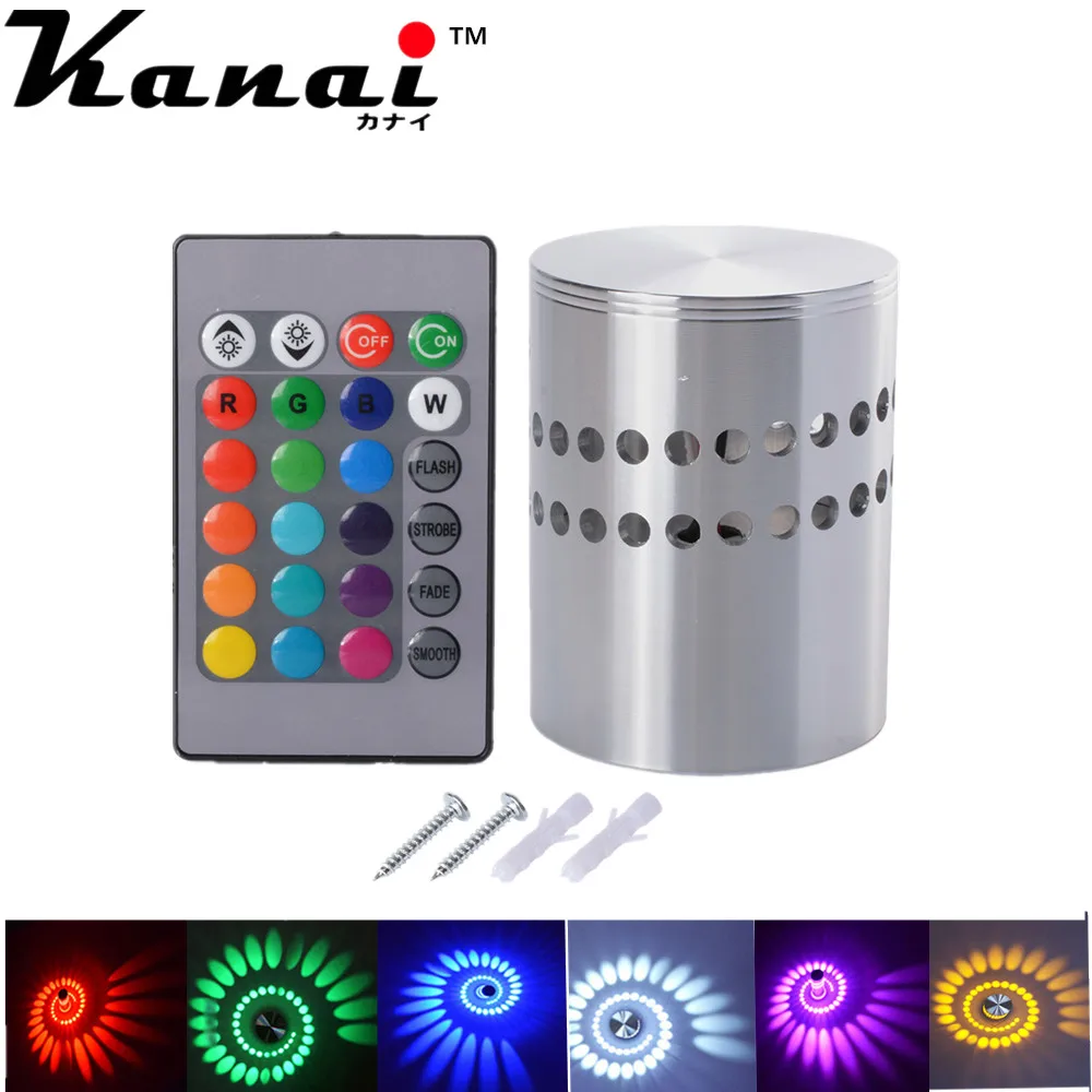 

5W RGB Led Wall Light 85-265V flood led lamp Laser Crystal Auto Rotating RGB LED Par DJ Controller disco ball party light