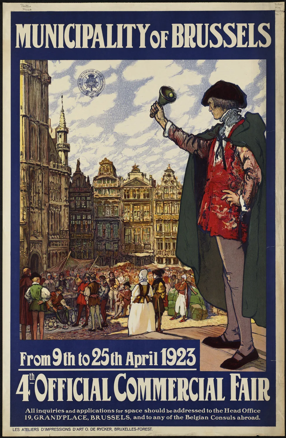 Belgium Vintage Travel Poster Municipality of Brussels Classic Canvas