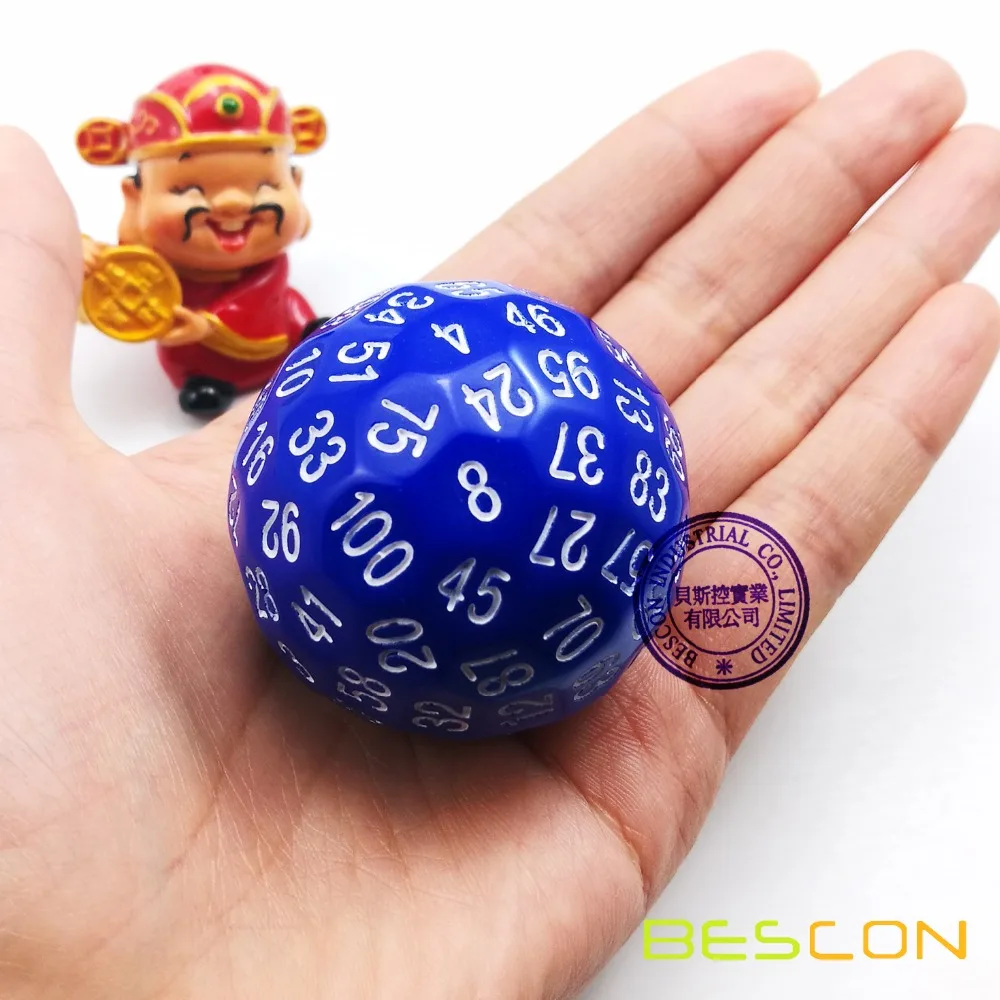 Bescon многогранные кубики 100 кубиков по бокам D100 игровые синего цвета|polyhedral dice|game