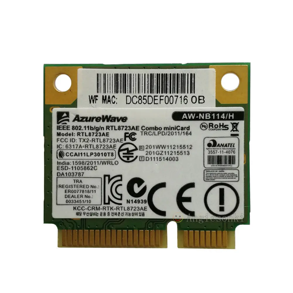 Беспроводной адаптер Realtek RTL8723AE Wi Fi 802 11 b/g/n + BT 4 0 150 Мбит/с комбинированная карта PCI E