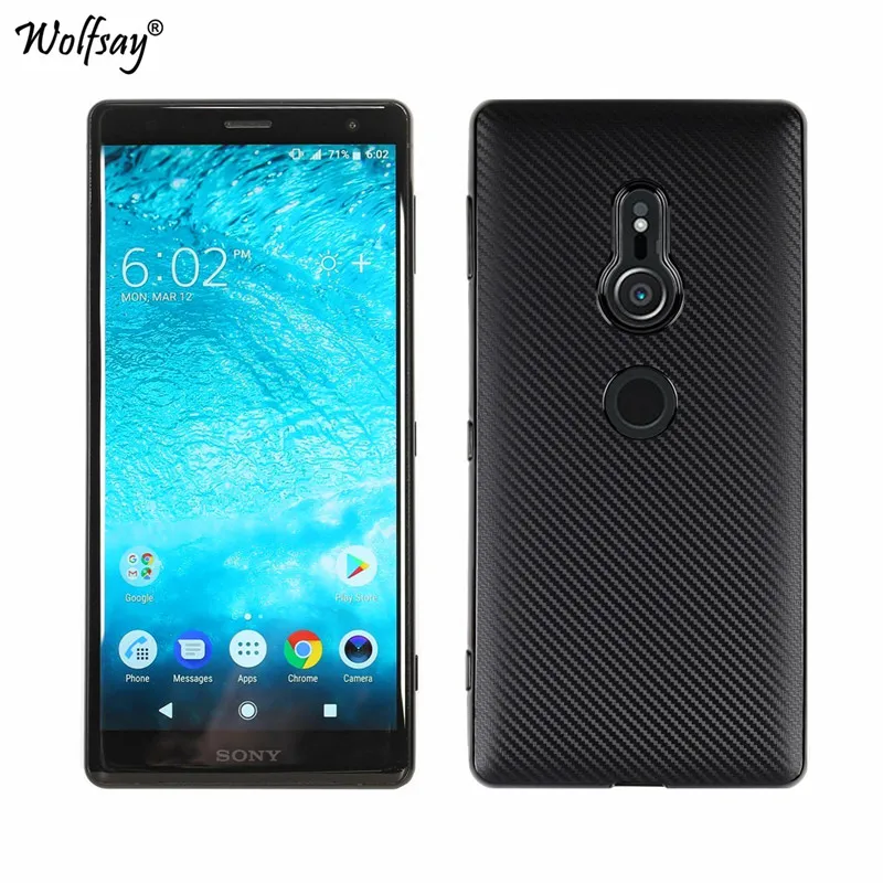 Чехол для телефона sony Xperia XZ2 чехол из углеродного волокна Мягкий ТПУ чехлы XZ 2 H8216
