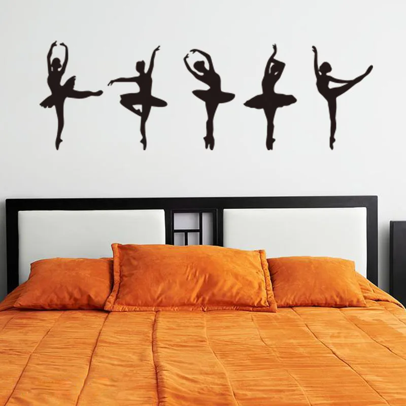 Ballet Dancers Girl Wall Stickers Vinyl DIY Wall Art for Dance Studio