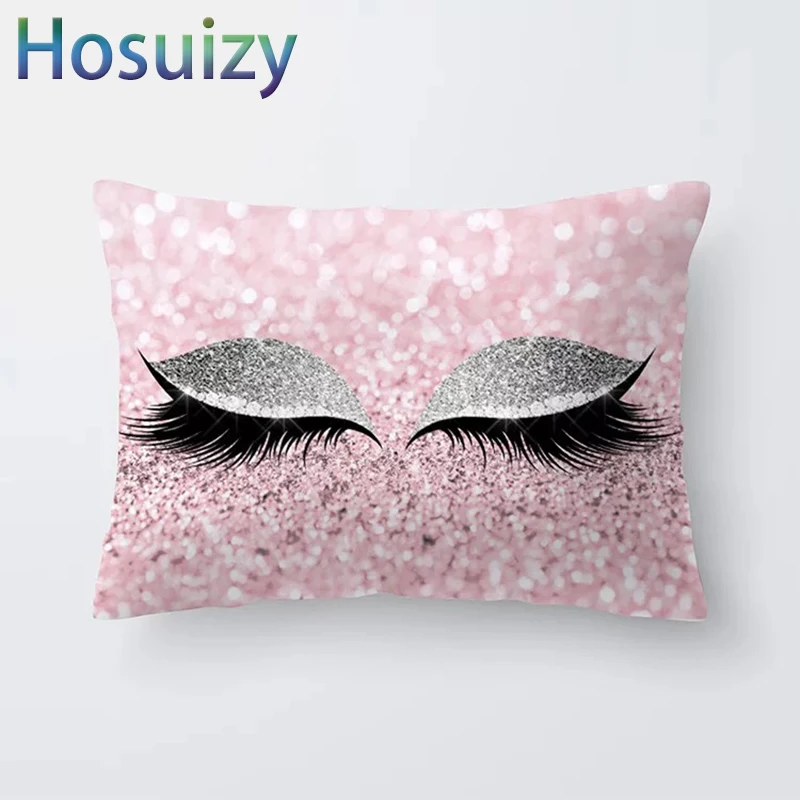 

Nordic Style Gradient Color Geometric Cushion Cover 30*50cm Rectangle Polyester Fabric Eye Painting Lash Pillow Covers for Sofa