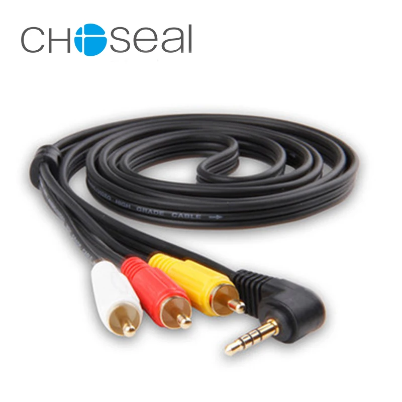 

Choseal 30th anniversary QS3000 rca 3.5mm jack 3RCA male to audio video av cable for TV BOX DVD