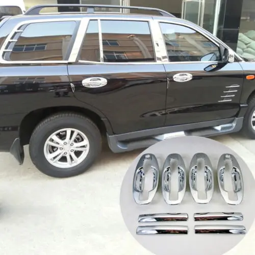 

Auto Part Accessories FIT FOR HYUNDAI SANTA FE CHROME DOOR HANDLE+BOWL COVER TRIM OVERLAY BEZEL