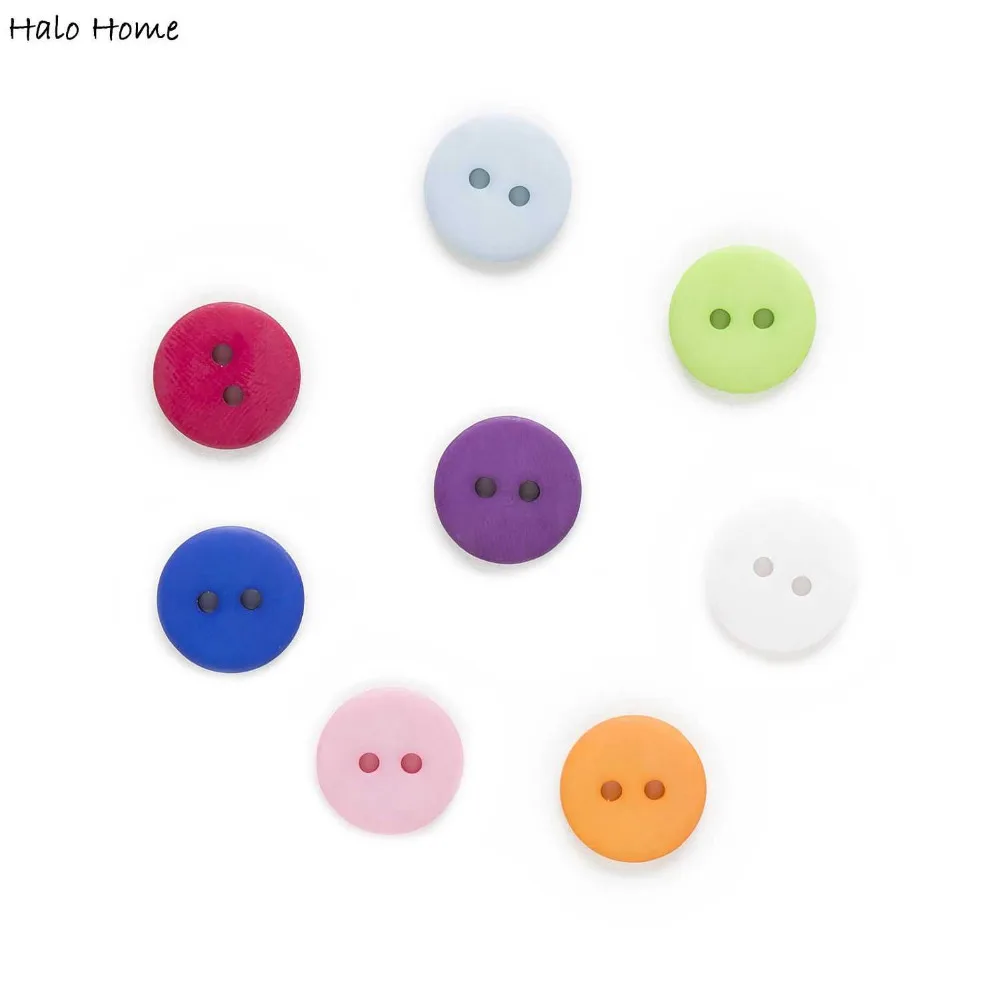 

Classic Matte Texture 100pcs 2 Holes Round Resin Candy Buttons Sewing Scrapbooking Decor Home Clothing Card Making DIY 15mm