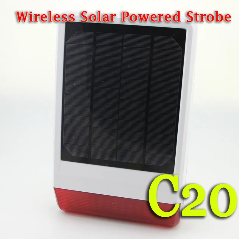 Wireless Outdoor Solar Powered Strobe Alarm System intelligent burglar home security system and Wireless GSM Alarm Quad-band