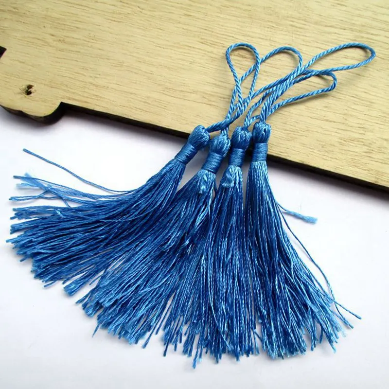 100 шт/партия около 12,5 см синий цвет полиэстер Шарм кисточкой для Домашний декор занавески установки закладки шторы