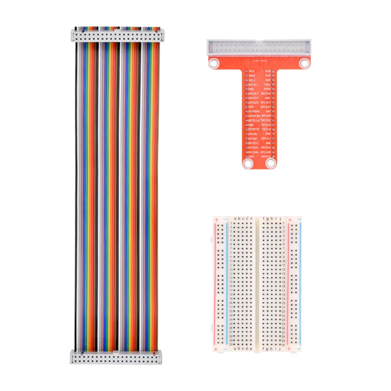 

5sets Raspberry Pi 3&Raspberry Pi 2 Model B plus expansion DIY kit (GPIO cable + breadboard + GPIO plate)