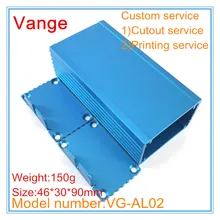 5 шт./лот алюминиевый корпус для изготовления форм 6063-T5 алюминиевые коробки для поделок 46*30*90 мм для проекта электропитания