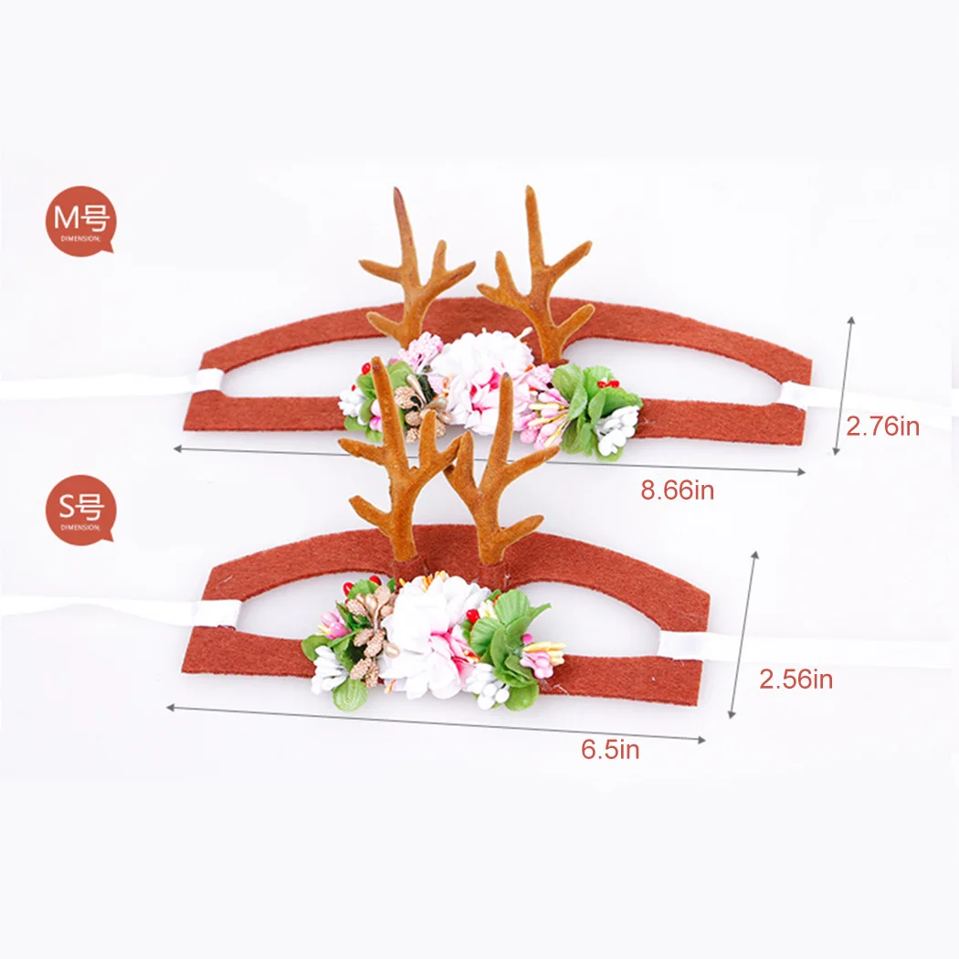 Рождество аксессуары обруч на голову с рогами Pet венки на голову домашних животных повязка для волос шляпа рождество фестиваль Новый год