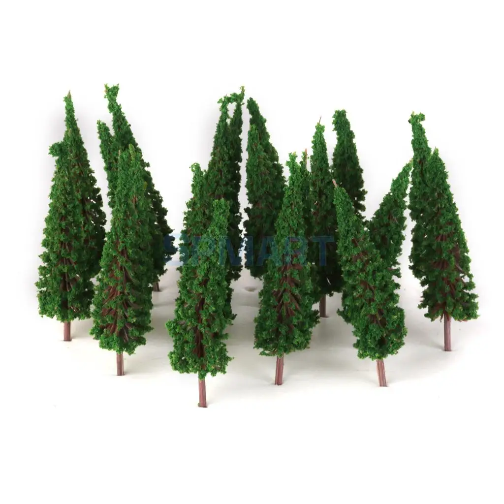 100x Green Pagoda Model Trees 1:100 for RR Train Railway Garden Park Street DIY Toys