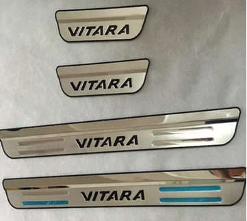 Высокое качество 304 нержавеющая сталь внутренняя внешняя накладка на ступеньку/дверной порог для Suzuki Vitara - Цвет: External