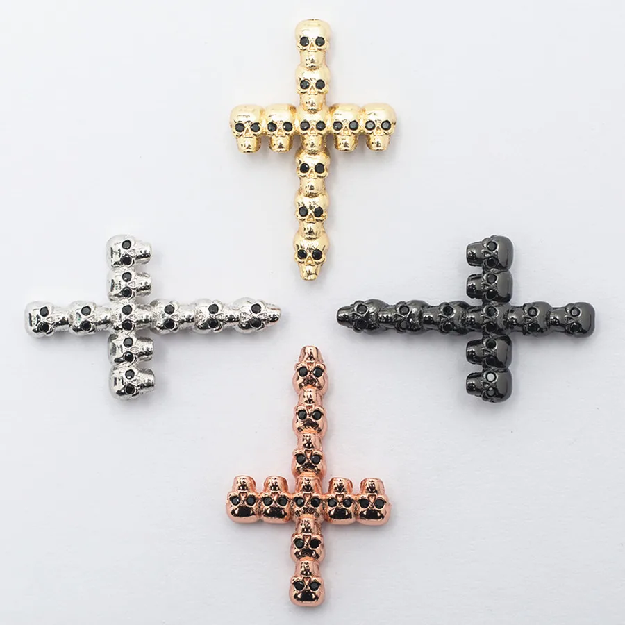 

skull Fashion Earrings Bracelets Making Material Handmade Craft Copper Cross Connector Charms Accessories DIY Jewelry Findings