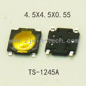 

50pcs/lot 4.5x4.5x0.55mm Super Tiny Light Touch Push Button Tactile Switch Momentary tact SMD for phone screen